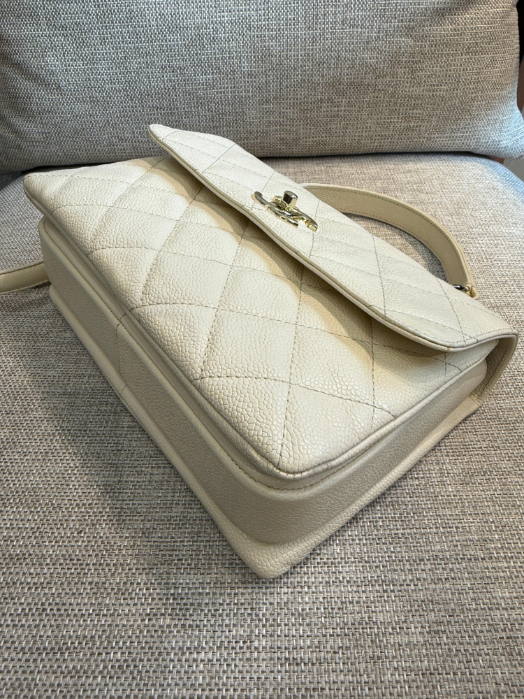 Chanel Trendy CC Small Ivory Caviar Leather