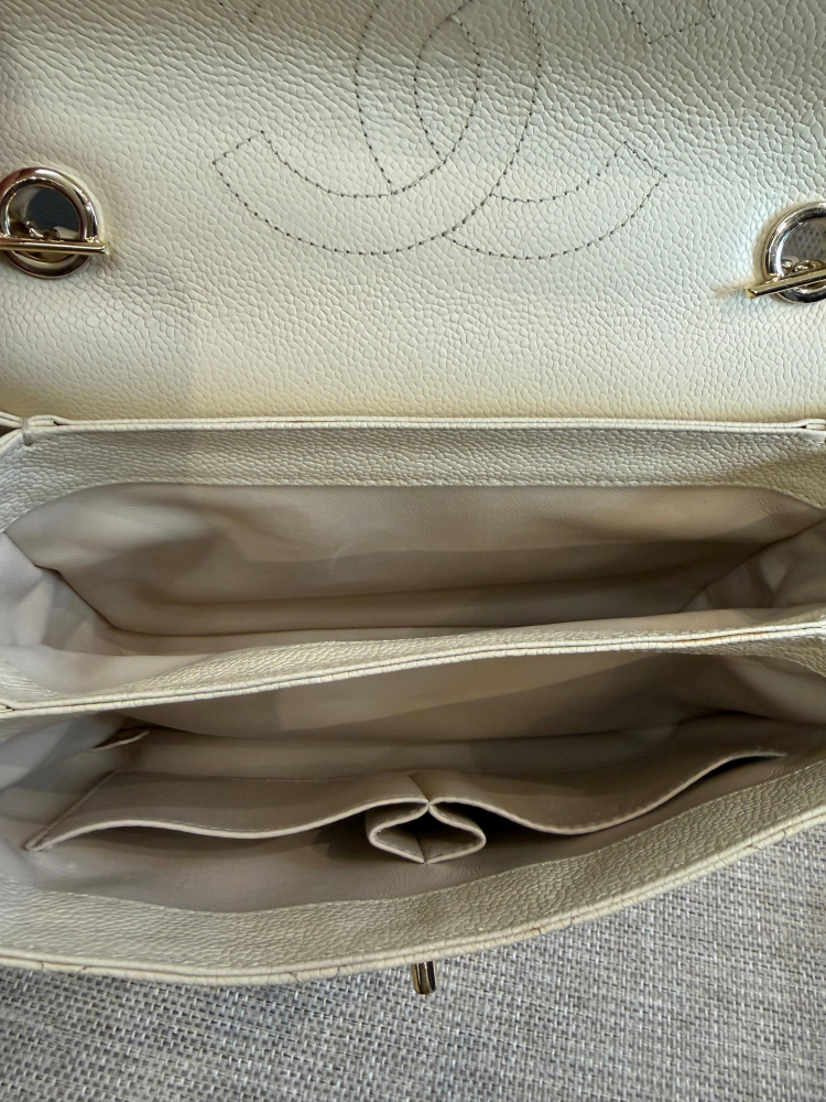 Chanel Trendy CC Small Ivory Caviar Leather
