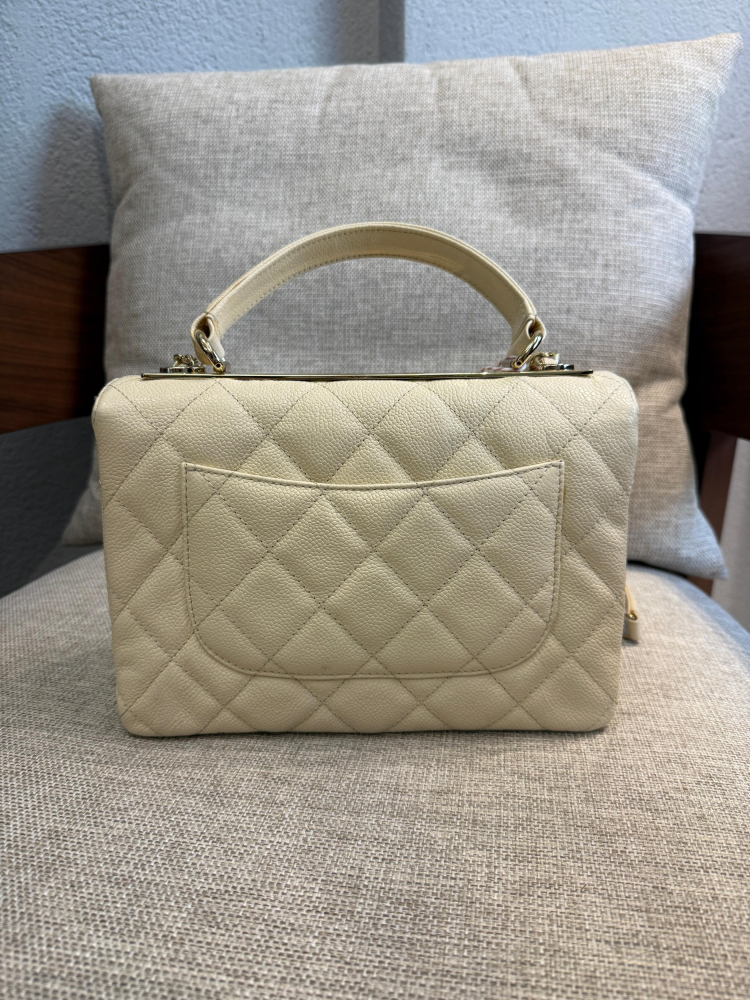 Chanel Trendy CC Small Ivory Caviar Leather