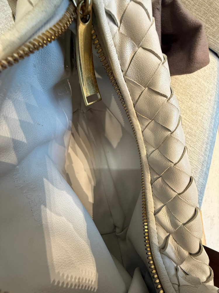 Bottega Veneta Mini Jodie White Intrecciato Nappa Leather