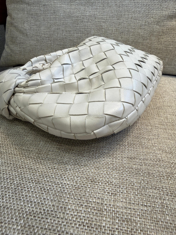 Bottega Veneta Mini Jodie White Intrecciato Nappa Leather