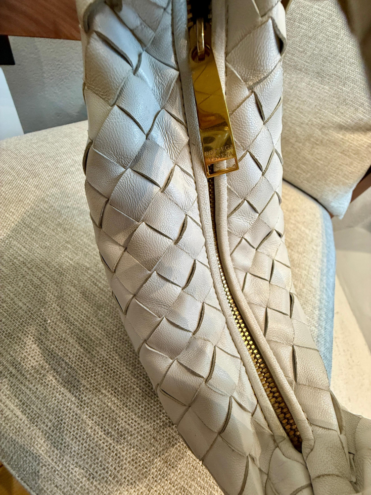 Bottega Veneta Mini Jodie White Intrecciato Nappa Leather