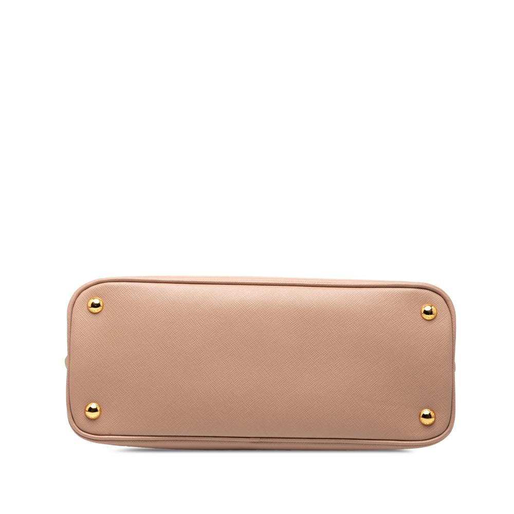 Prada B Prada Brown Nude Saffiano Leather Medium Lux Promenade Satchel Italy