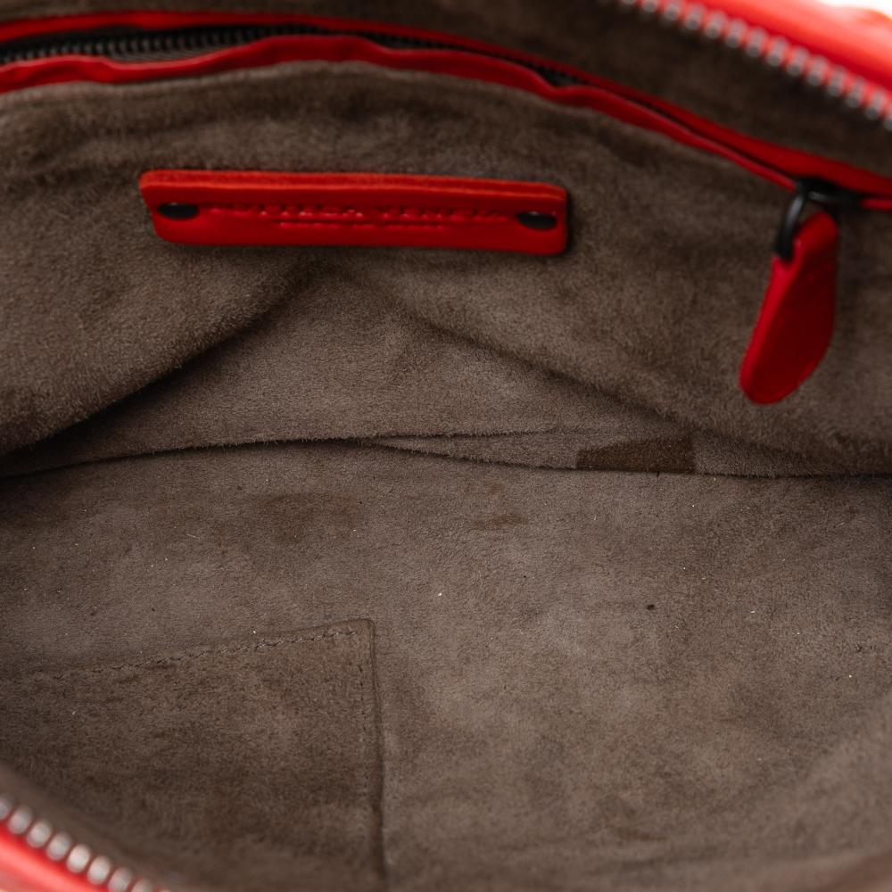 Bottega Veneta B Bottega Veneta Red Nappa Leather Leather Nappa Intrecciato Nodini Crossbody Italy