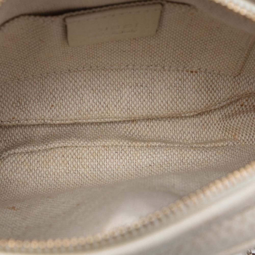 Gucci B Gucci White Calf Leather Mini Pebbled skin Soho Chain Crossbody Italy