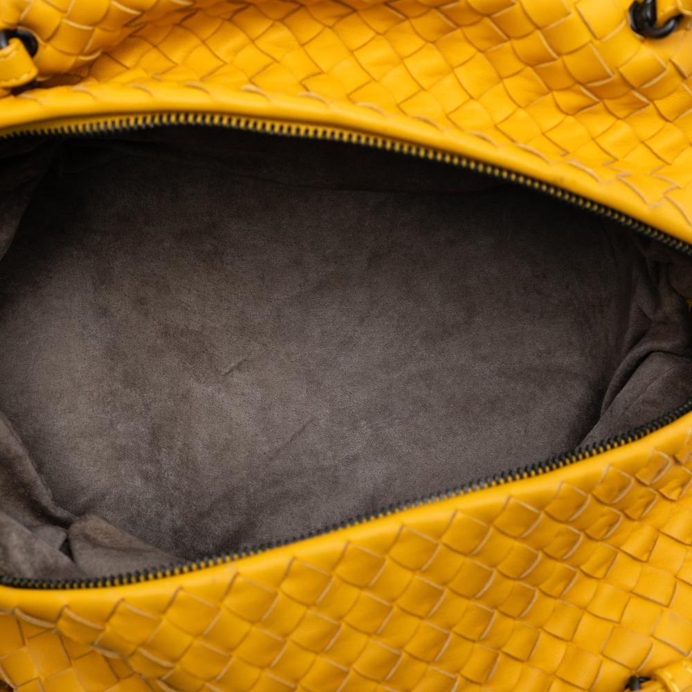 Bottega Veneta B Bottega Veneta Yellow Nappa Leather Leather Nappa Intrecciato Cube Crossbody Italy