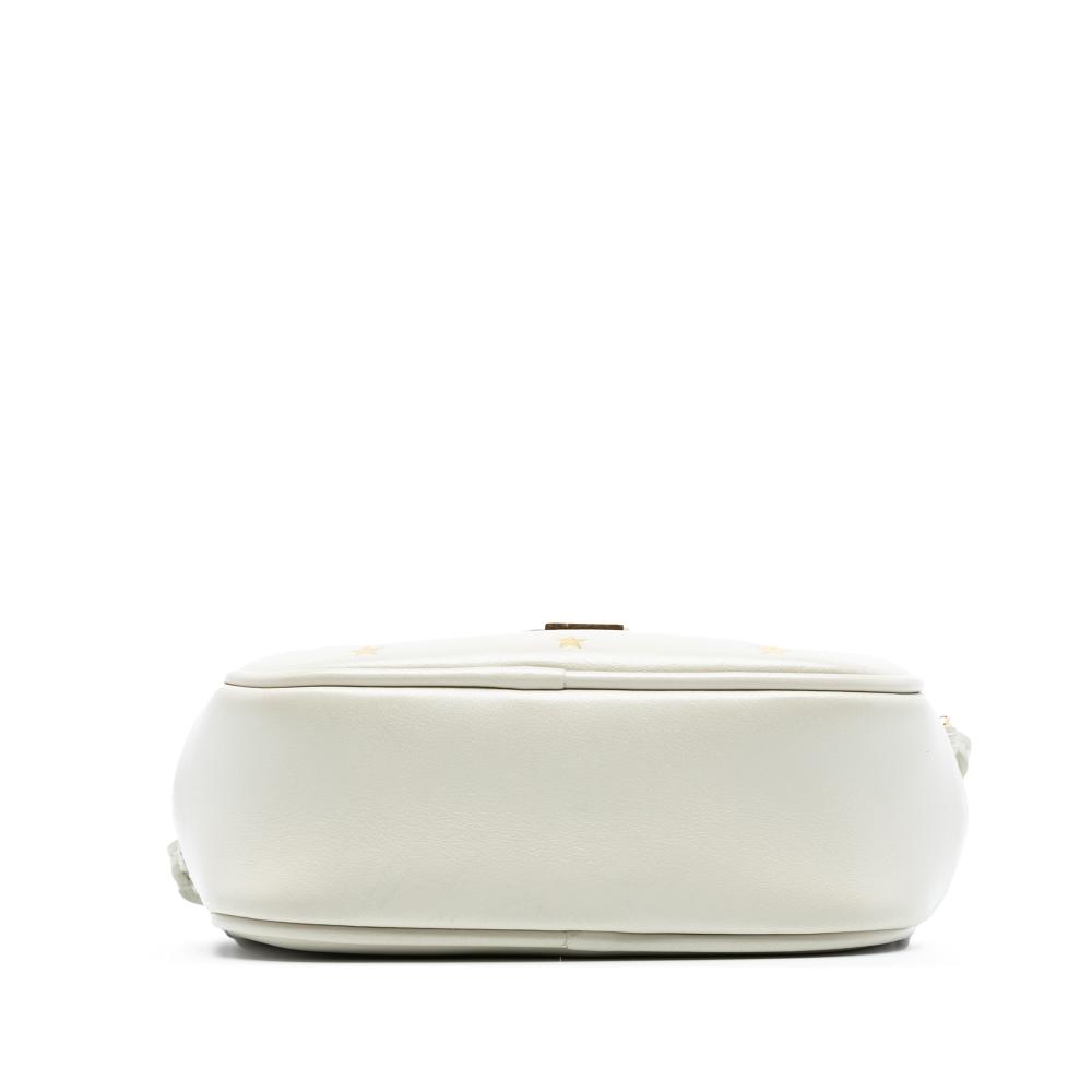 Saint Laurent AB Saint Laurent White Nappa Leather Leather Nappa Monogram Star Print Blogger Bag Italy
