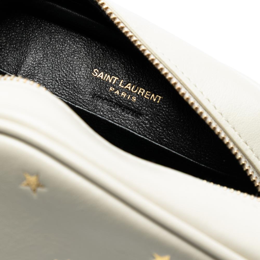 Saint Laurent AB Saint Laurent White Nappa Leather Leather Nappa Monogram Star Print Blogger Bag Italy