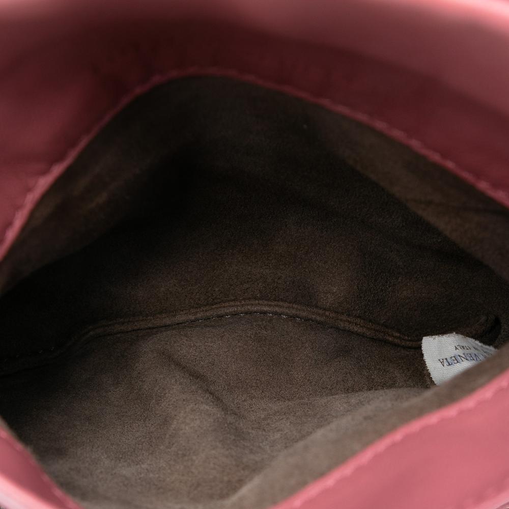 Bottega Veneta Pink Mini Nappa Intrecciato Expandable Chain Crossbody Italy