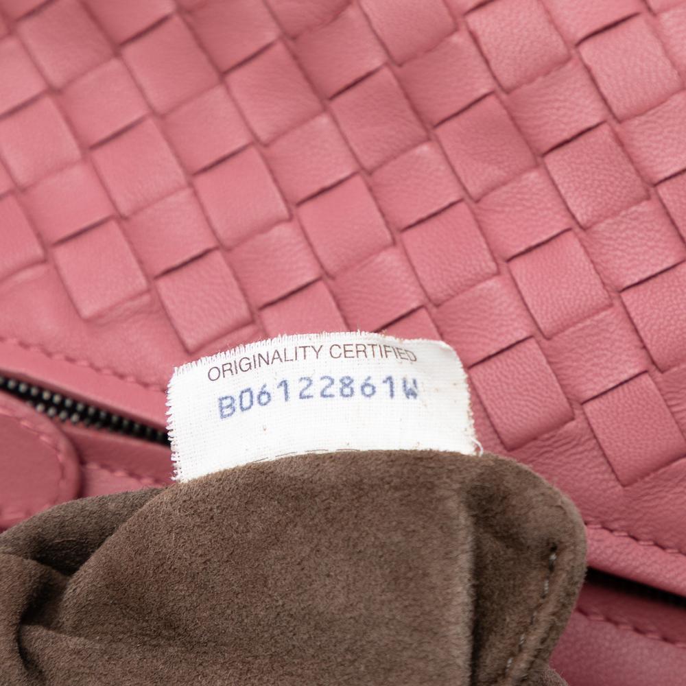 Bottega Veneta Pink Mini Nappa Intrecciato Expandable Chain Crossbody Italy