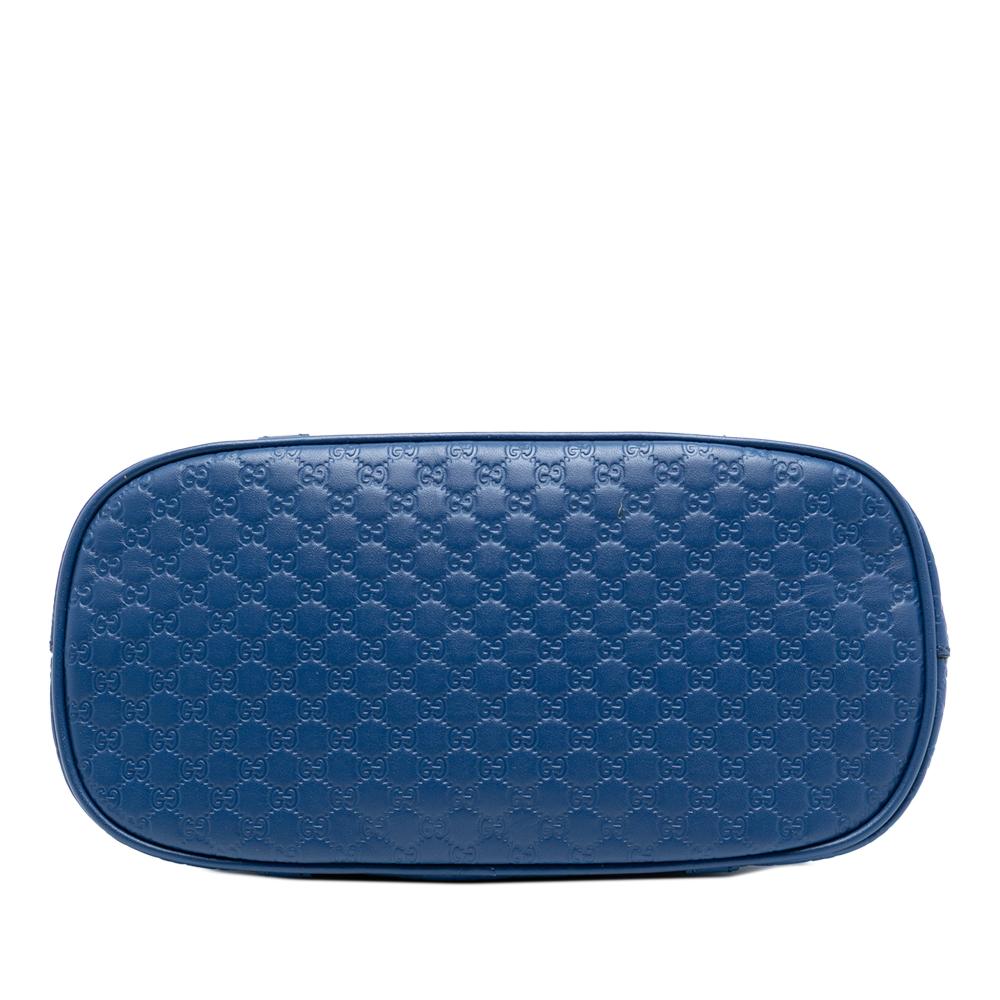 Gucci AB Gucci Blue Calf Leather Mini Microguccissima Dome Satchel Italy