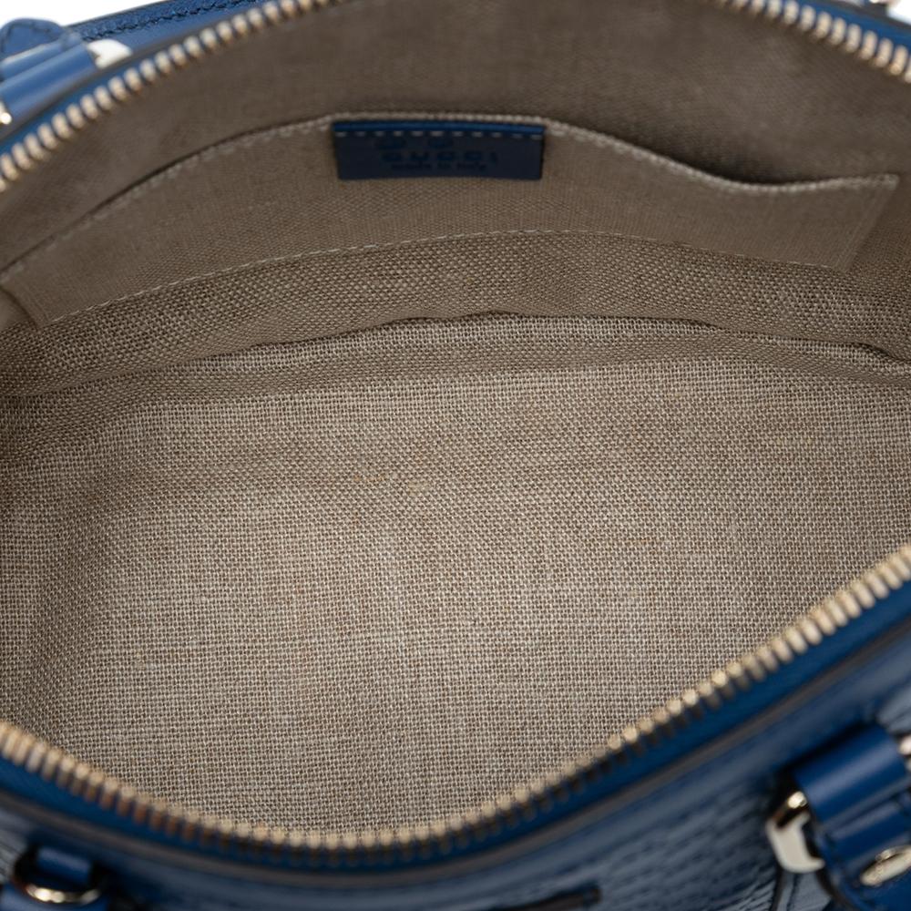 Gucci AB Gucci Blue Calf Leather Mini Microguccissima Dome Satchel Italy