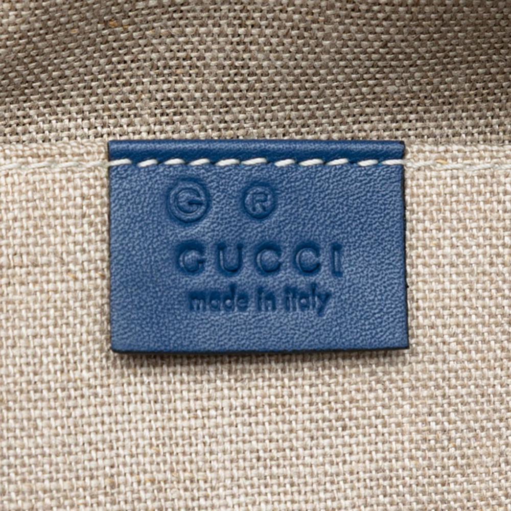 Gucci AB Gucci Blue Calf Leather Mini Microguccissima Dome Satchel Italy