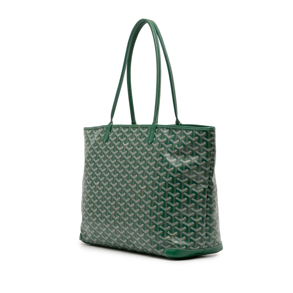 Goyard B Goyard Green Coated Canvas Fabric Goyardine Artois MM France