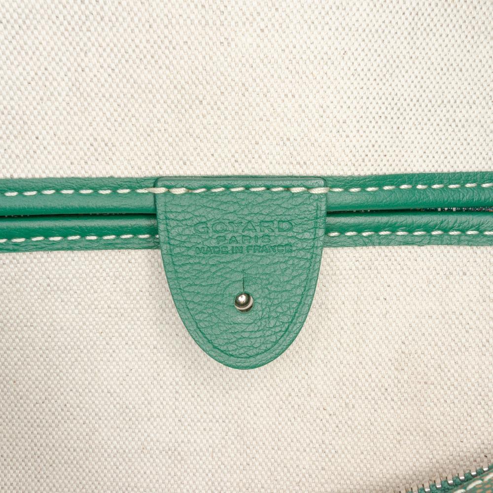 Goyard B Goyard Green Coated Canvas Fabric Goyardine Artois MM France