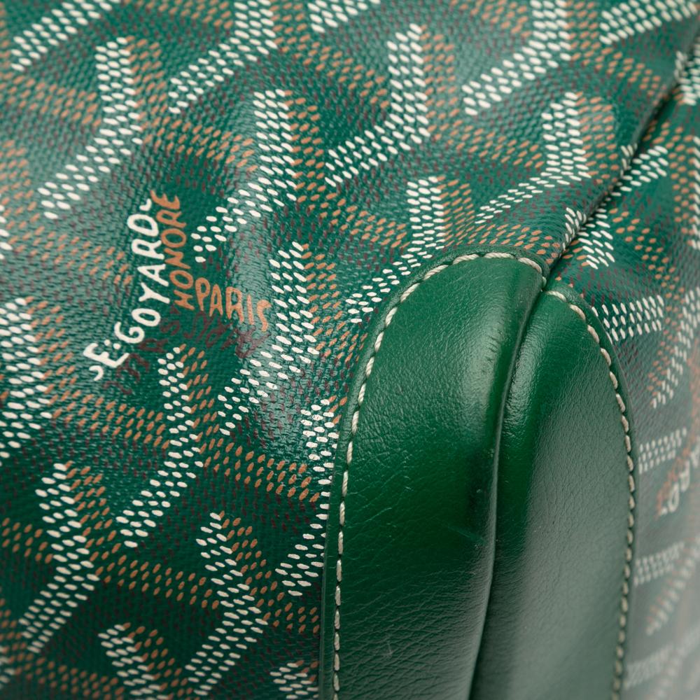 Goyard B Goyard Green Coated Canvas Fabric Goyardine Artois MM France