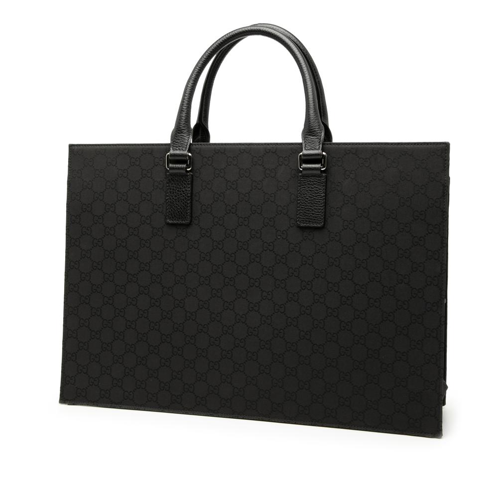 Gucci B Gucci Black Nylon Fabric GG Executive Business Bag Italy
