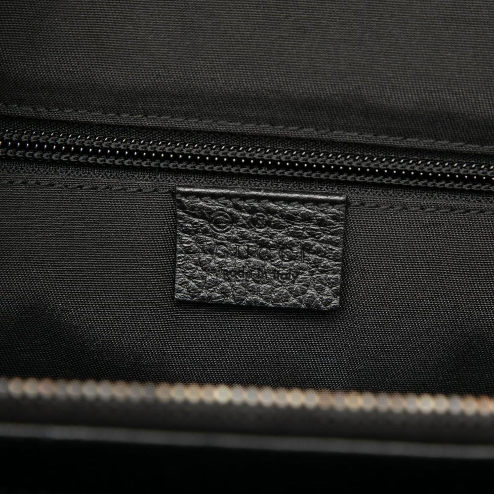 Gucci B Gucci Black Nylon Fabric GG Executive Business Bag Italy