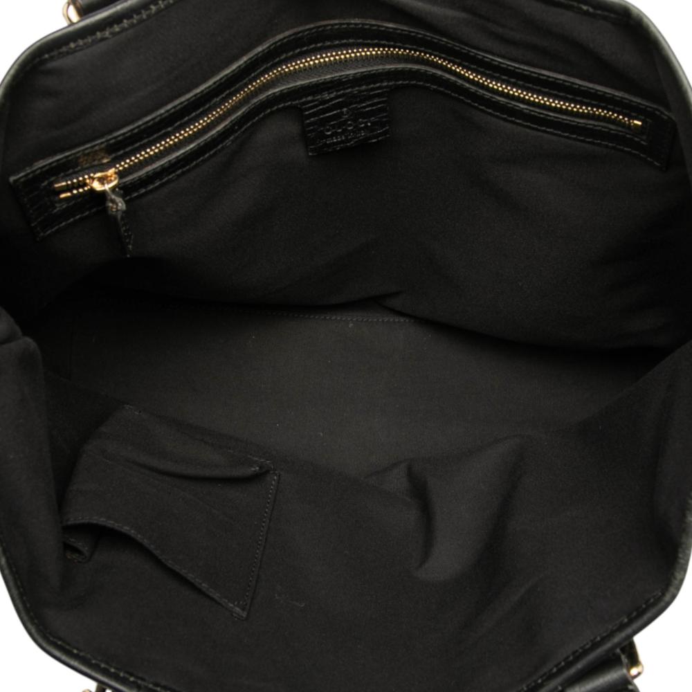 Gucci B Gucci Black Canvas Fabric GG Jolicoeur Tote Italy