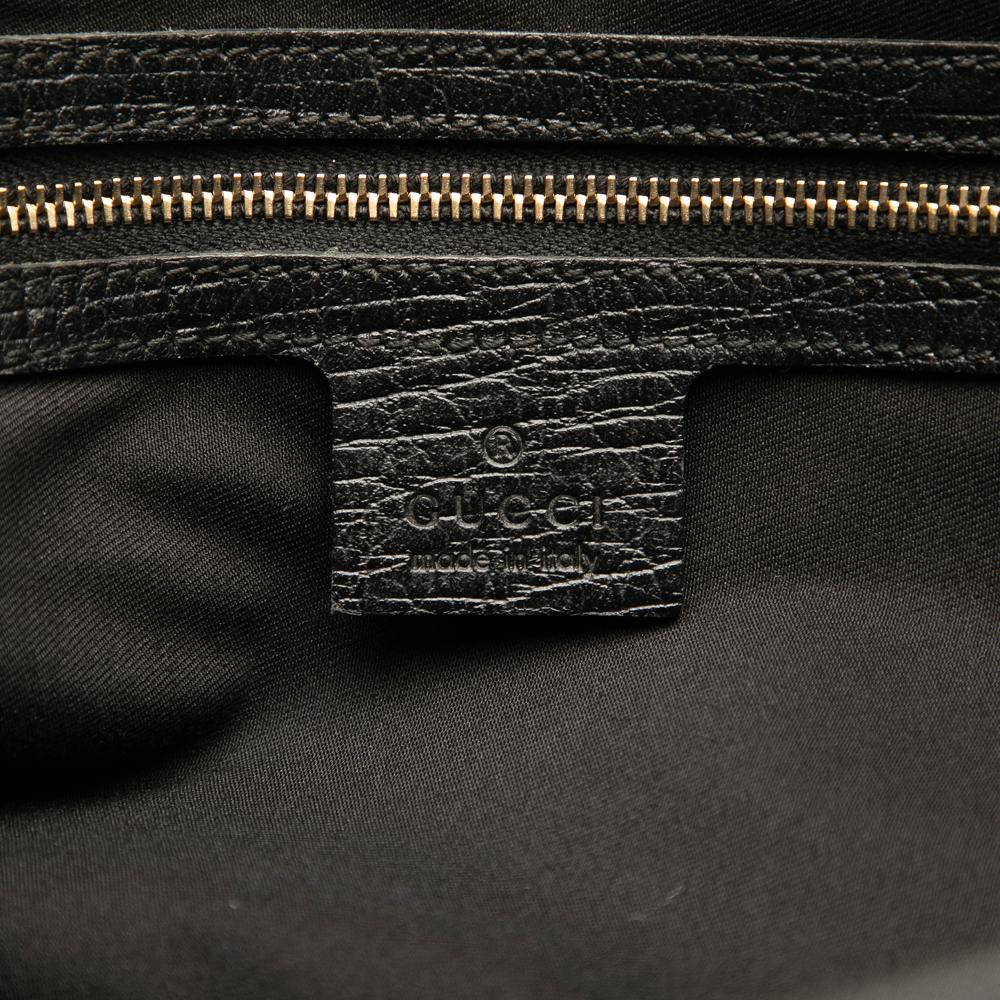 Gucci B Gucci Black Canvas Fabric GG Jolicoeur Tote Italy