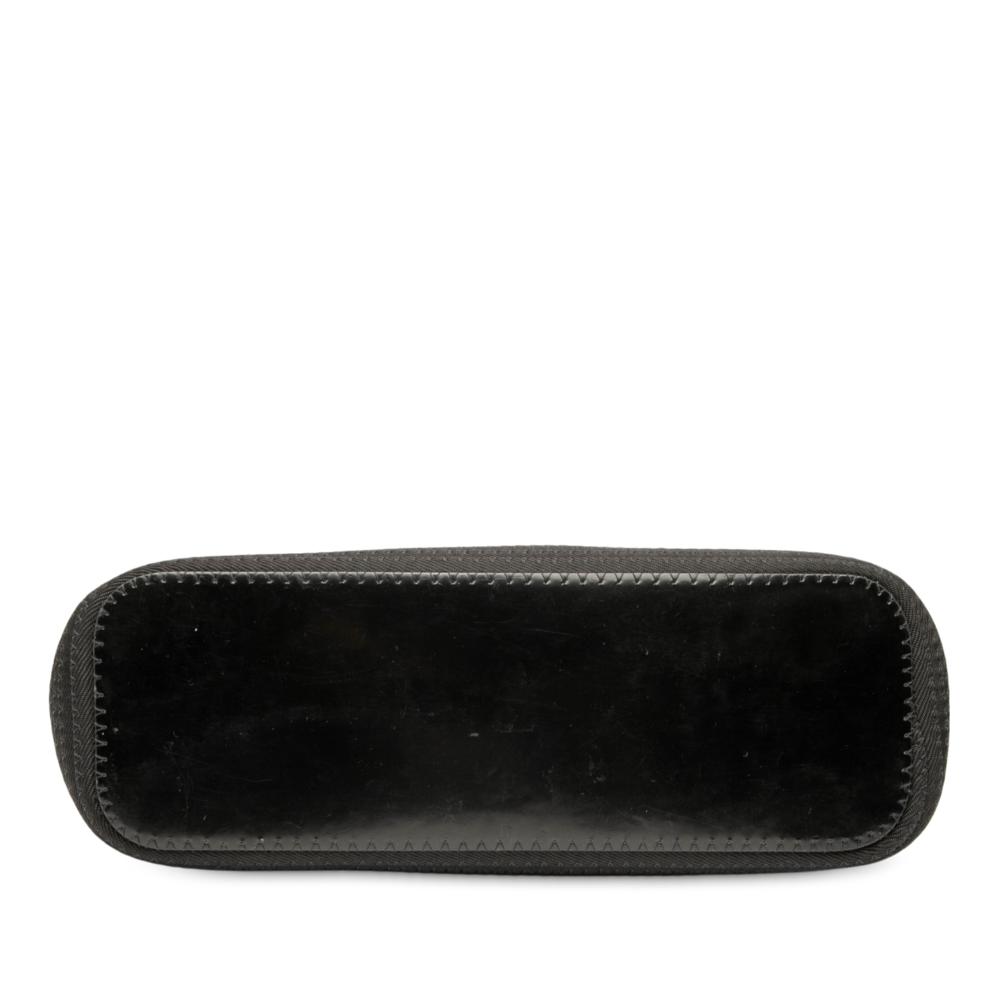 Gucci B Gucci Black Nylon Fabric Bamboo Satchel Italy