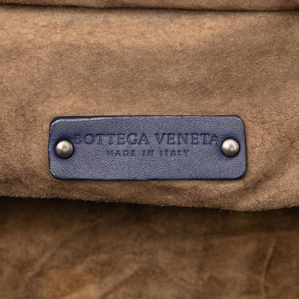 Bottega Veneta B Bottega Veneta Blue Dark Blue Nappa Leather Leather Large Nappa Intrecciato Brick Tote Italy