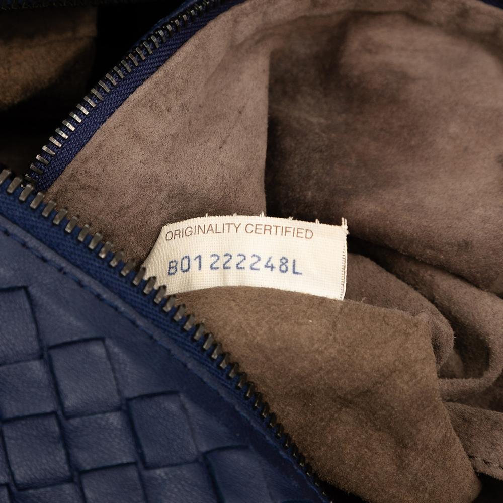 Bottega Veneta B Bottega Veneta Blue Dark Blue Nappa Leather Leather Large Nappa Intrecciato Brick Tote Italy