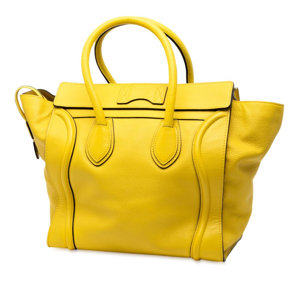 Celine B Celine Yellow Calf Leather Mini skin Luggage Tote Italy
