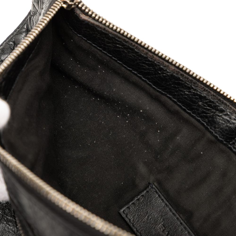 Balenciaga B Balenciaga Black Lambskin Leather Leather Lambskin Motocross Classic Clip M Clutch Italy
