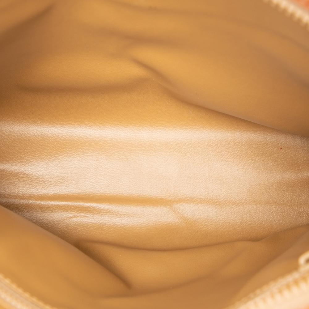 Celine B Celine Brown Coated Canvas Fabric Macadam Clutch Italy