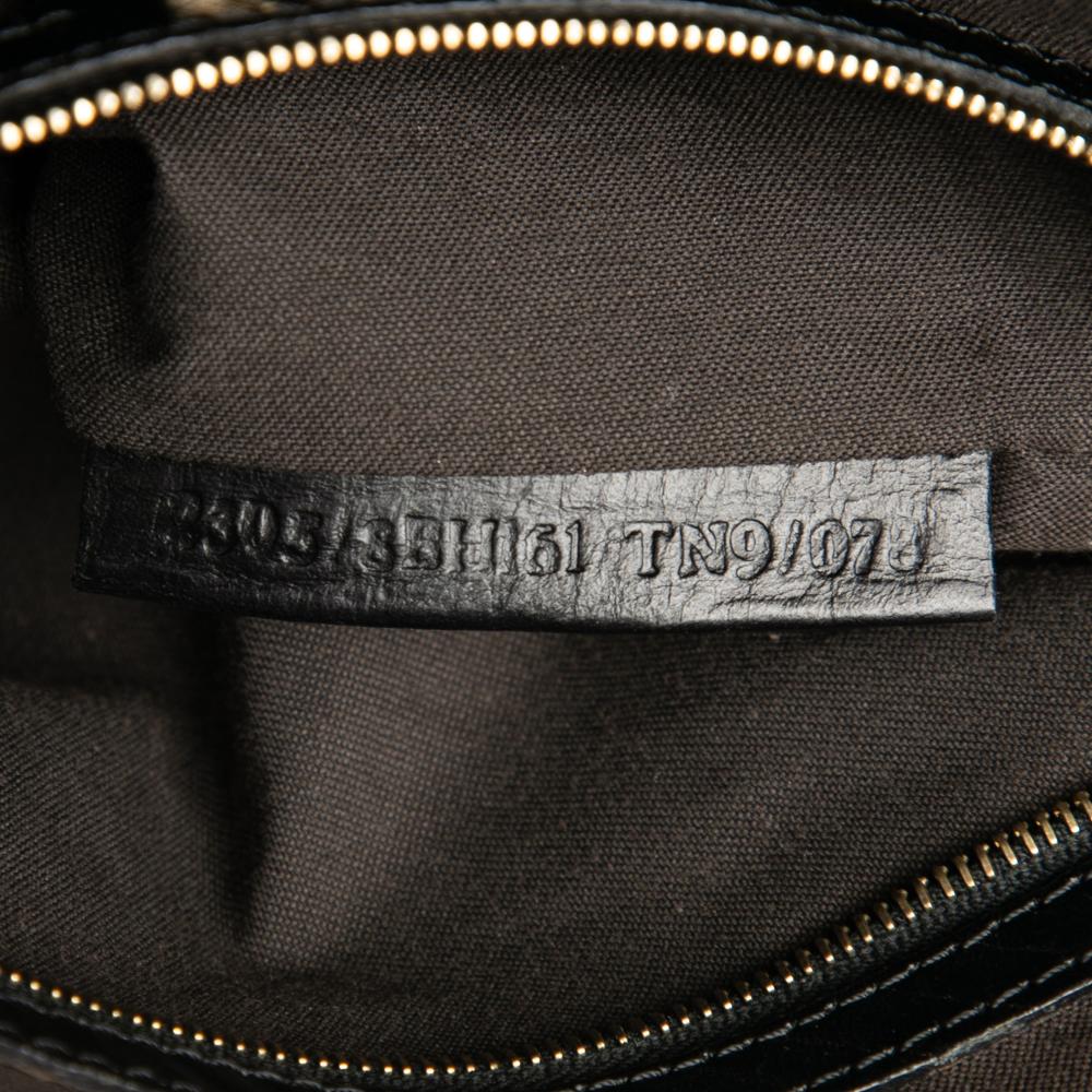 Fendi B Fendi Black Canvas Fabric Zucchino Tote Italy