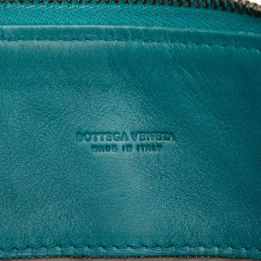 Bottega Veneta AB Bottega Veneta Blue Peacock Nappa Leather Leather Nappa Intrecciato Clutch Italy