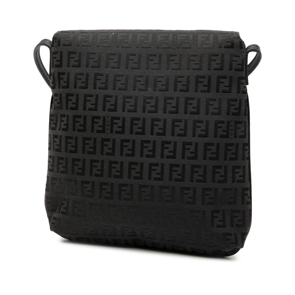 Fendi B Fendi Black Canvas Fabric Zucchino Crossbody Italy