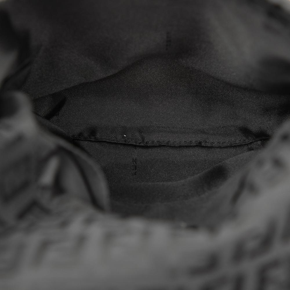 Fendi B Fendi Black Canvas Fabric Zucchino Crossbody Italy