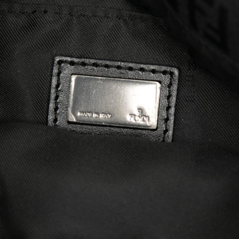 Fendi B Fendi Black Canvas Fabric Zucchino Crossbody Italy