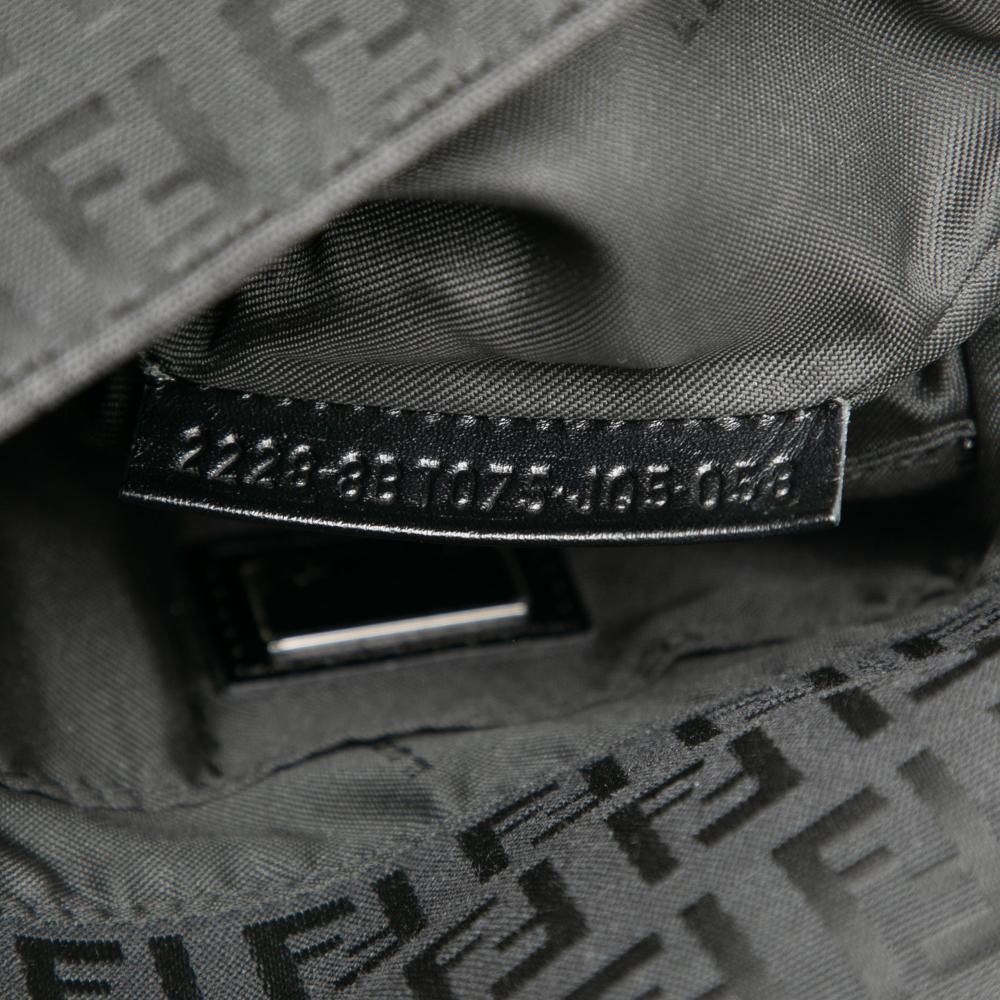 Fendi B Fendi Black Canvas Fabric Zucchino Crossbody Italy