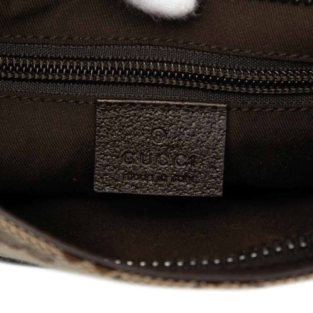 Gucci AB Gucci Brown Beige Canvas Fabric GG Crossbody Italy