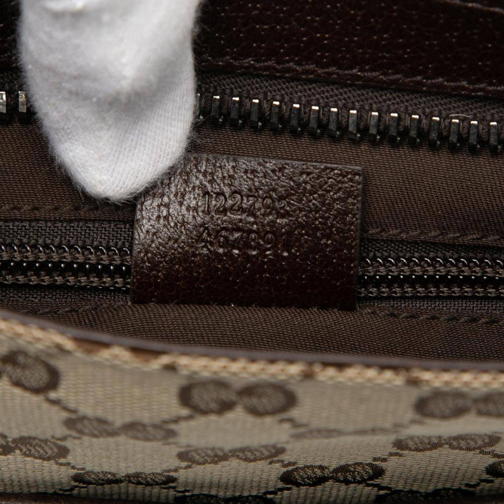 Gucci AB Gucci Brown Beige Canvas Fabric GG Crossbody Italy