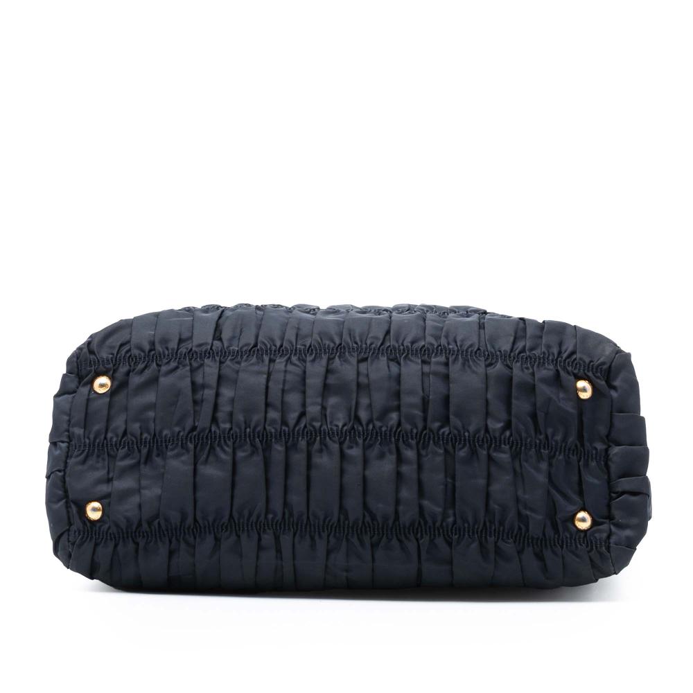 Prada B Prada Black Nylon Fabric Tessuto Gaufre Satchel Italy