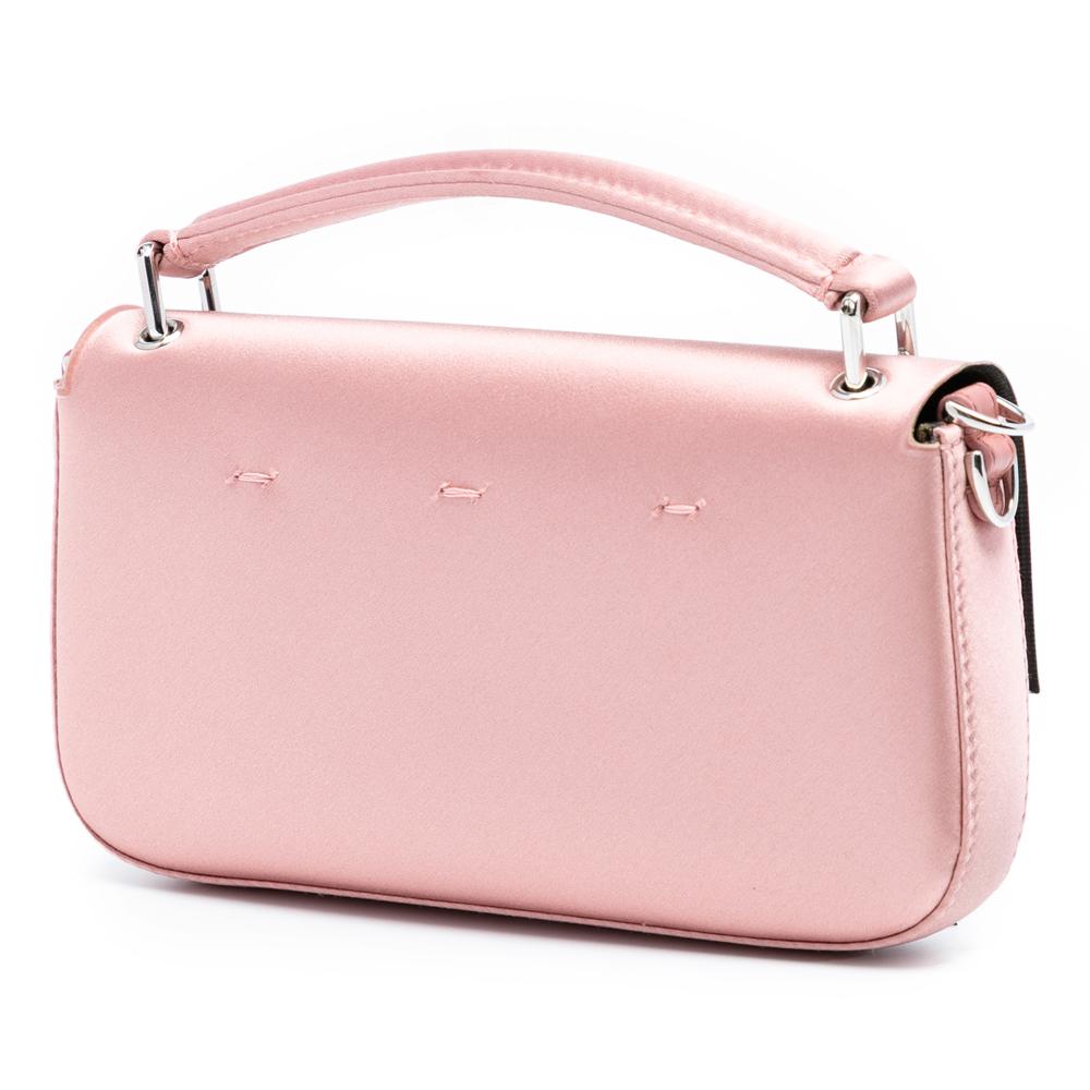 Fendi AB Fendi Pink Light Pink Satin Fabric Baguette Phone Pouch Satchel Italy