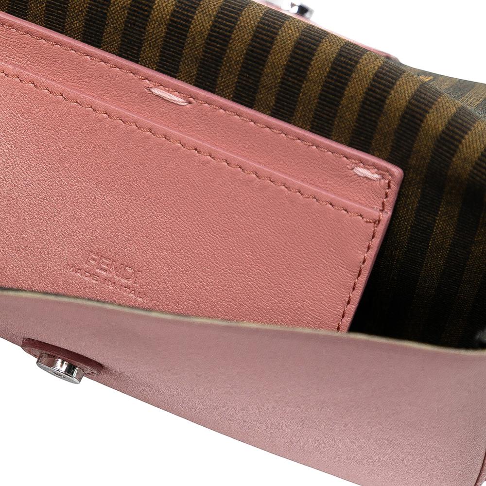 Fendi AB Fendi Pink Light Pink Satin Fabric Baguette Phone Pouch Satchel Italy