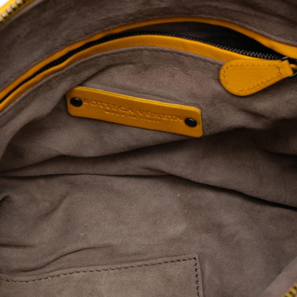 Bottega Veneta AB Bottega Veneta Yellow Mustard Nappa Leather Leather Nappa Intrecciato Nodini Crossbody Italy