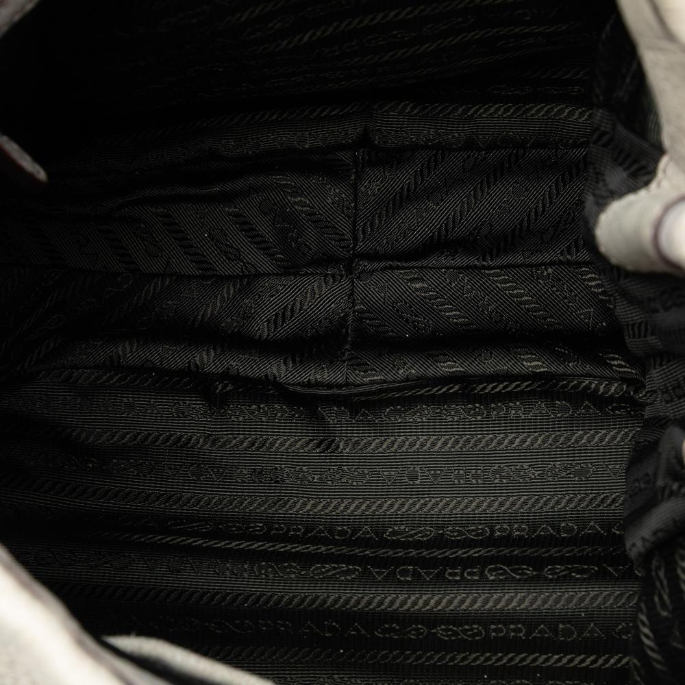 Prada B Prada White Goatskin Leather Cervo Ombre Antik Chain Shoulder Bag Italy