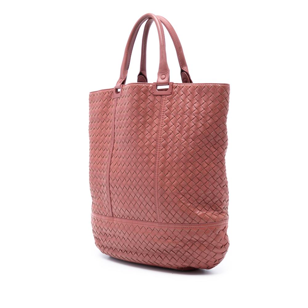 Bottega Veneta B Bottega Veneta Red Indian Red Nappa Leather Leather Nappa Intrecciato Tote Italy