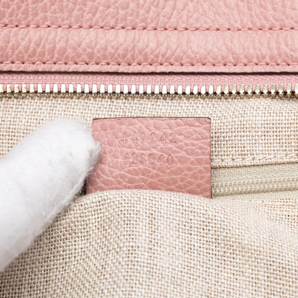 Gucci B Gucci Brown Beige with Pink Canvas Fabric GG Bree Zippered Tote Italy