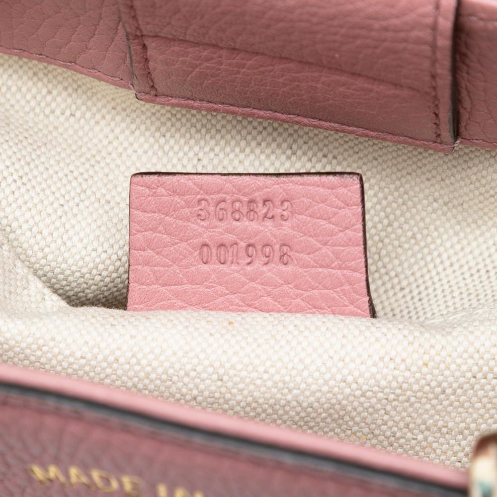Gucci AB Gucci Pink Calf Leather Mini Bicolor skin Bamboo Shopper Satchel Italy