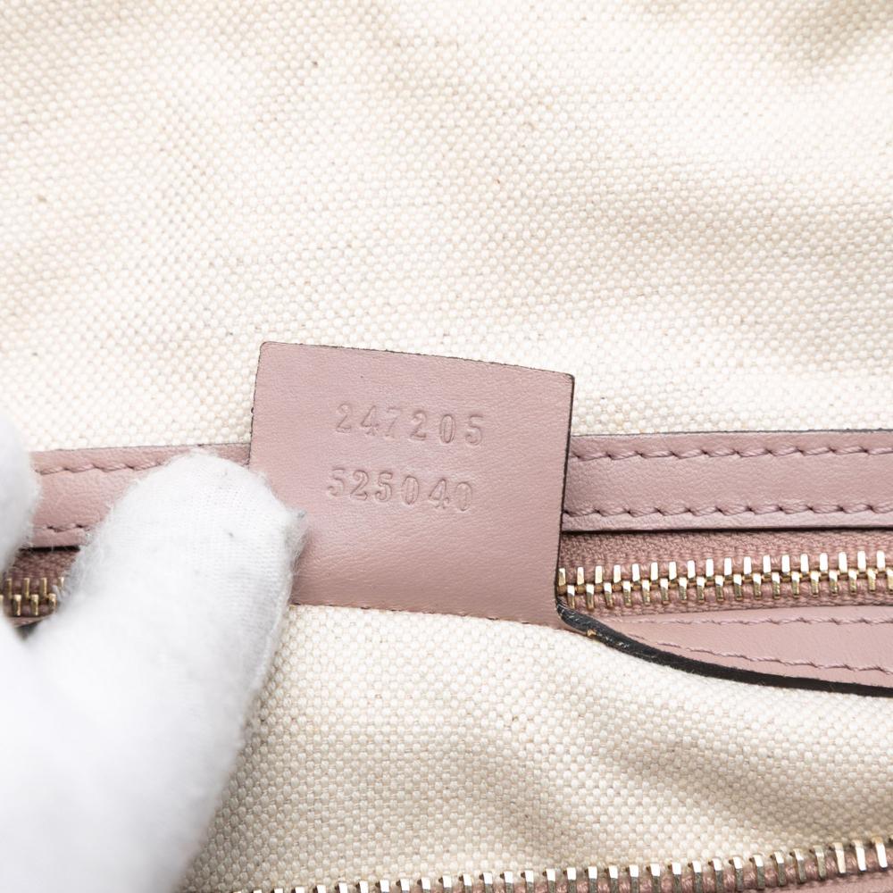 Gucci AB Gucci Brown Beige Canvas Fabric Medium GG Web Joy Boston Bag Italy