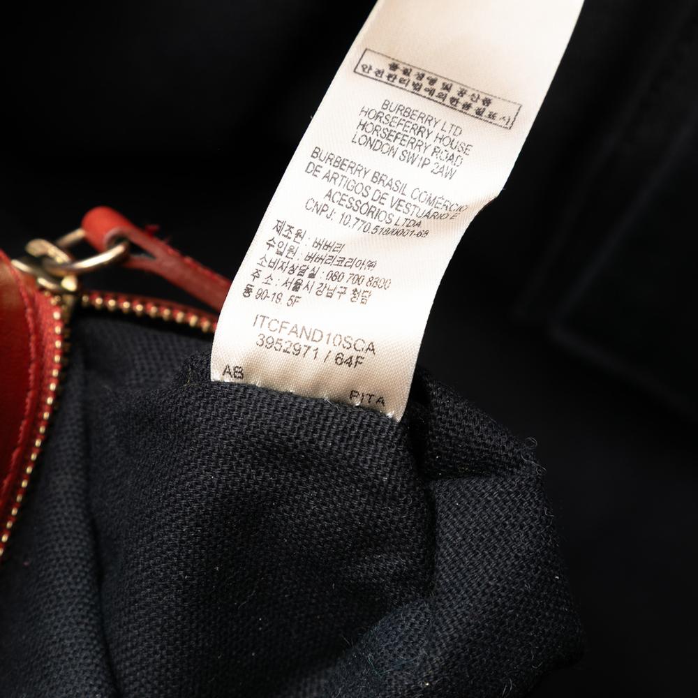 Burberry B Burberry Brown Light Brown with Orange Canvas Fabric Small House Check Canterbury Tote Italy