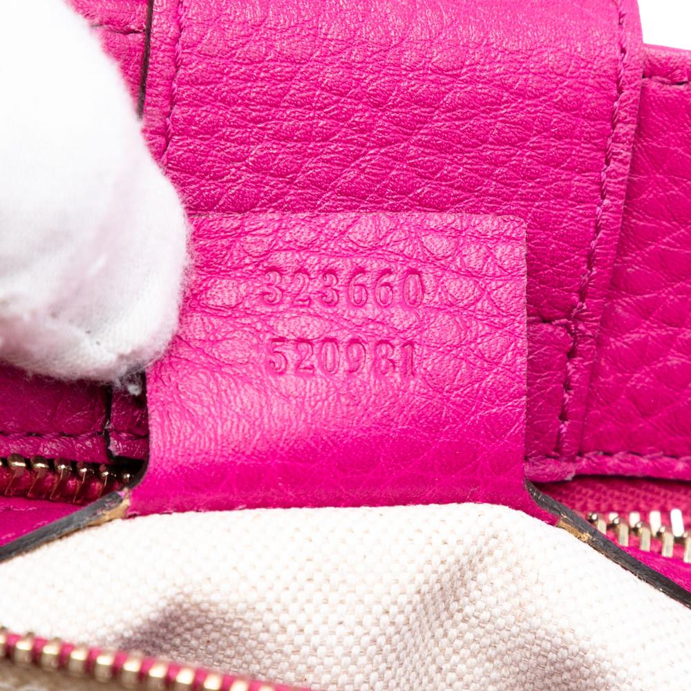 Gucci B Gucci Pink Hot Pink Calf Leather Medium skin Bamboo Shopper Satchel Italy