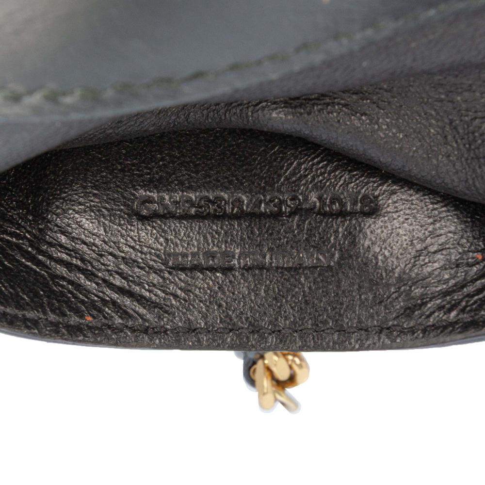 Saint Laurent AB Saint Laurent Black Lambskin Leather Leather Small Lambskin Monogram Vicky Chain Bag Italy